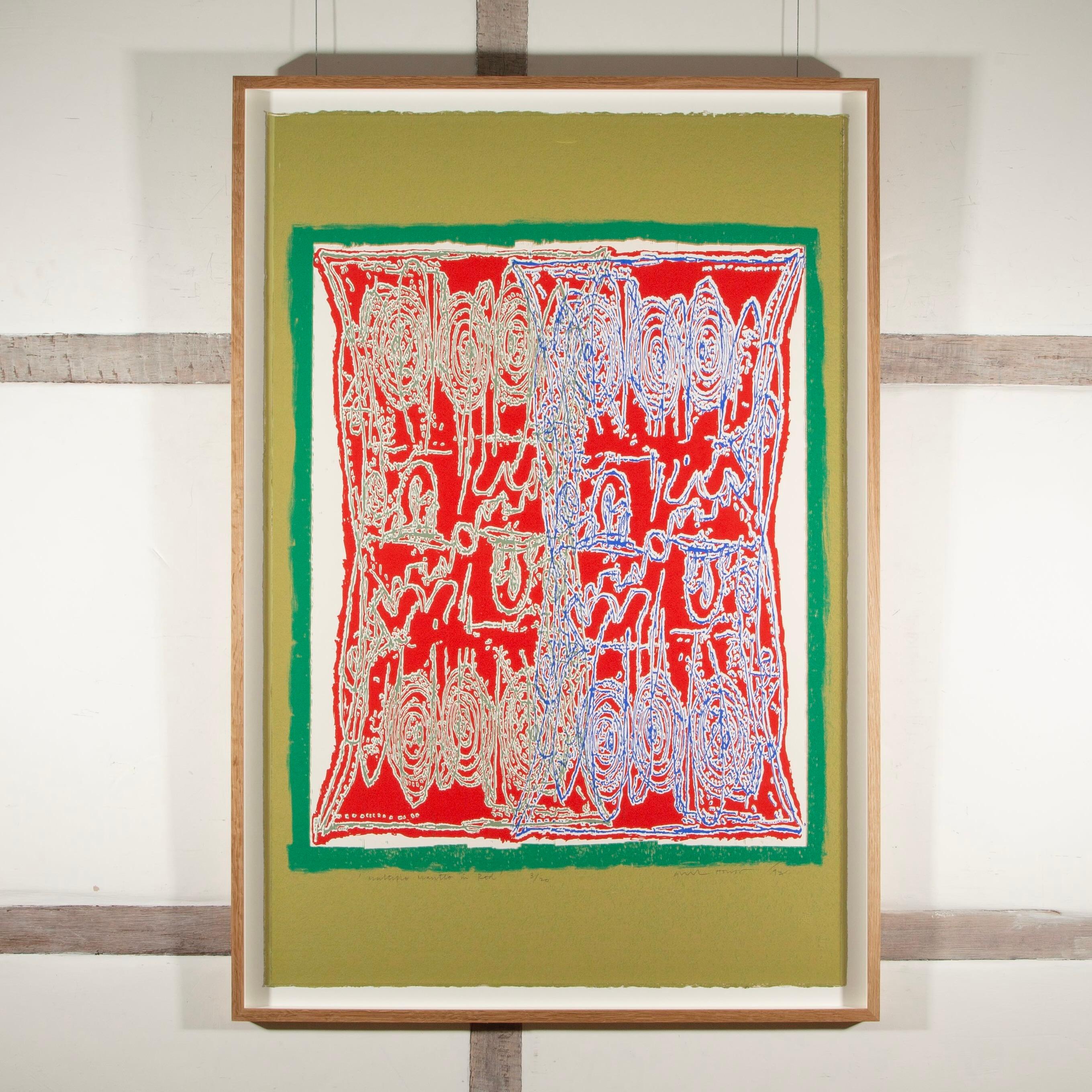 Manteau multicolore rouge de la suite Powhatan, 1992 - Impression abstraite rouge - Print de Gordon House