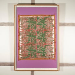 Red Tracery, from the After Powhatan Suite - Large Pink + Green Abstract Print