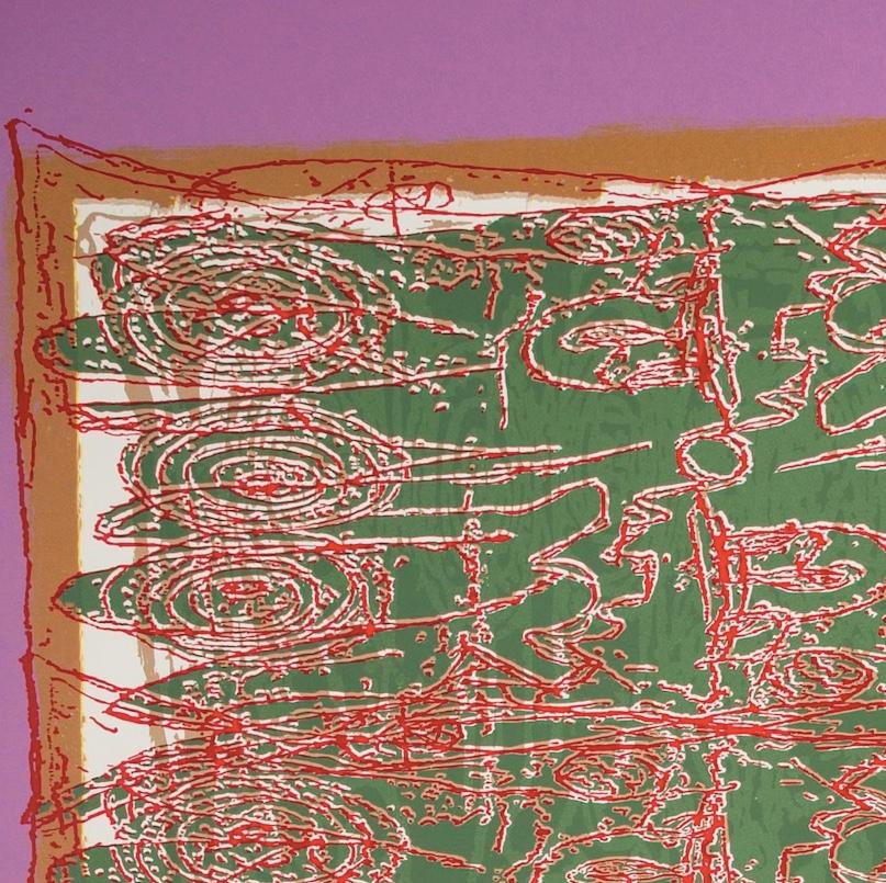 Red Tracery, from the After Powhatan Suite - Large Pink + Green Abstract Print For Sale 2
