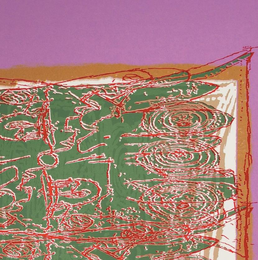 Red Tracery, from the After Powhatan Suite - Large Pink + Green Abstract Print For Sale 3