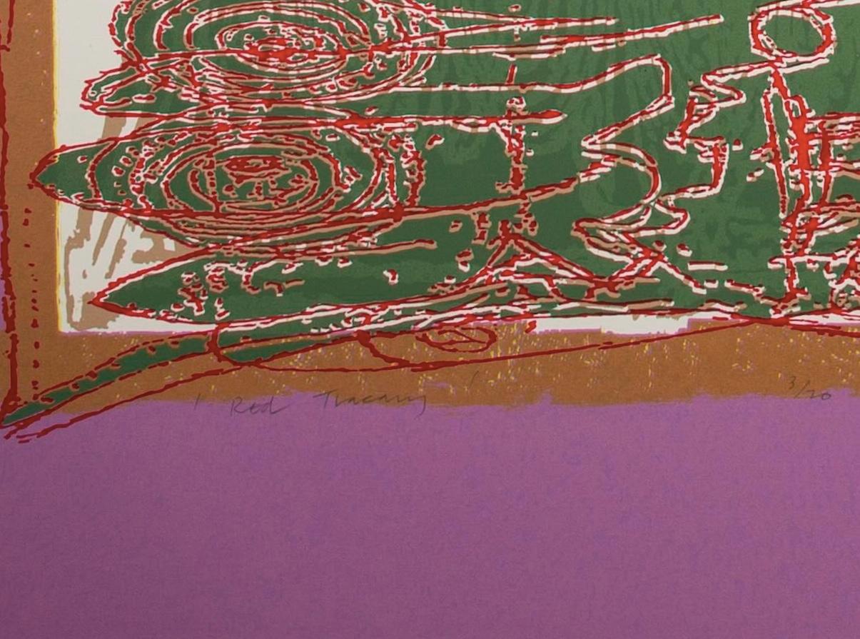 Red Tracery, from the After Powhatan Suite - Large Pink + Green Abstract Print For Sale 6