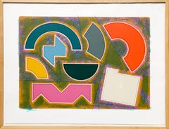 Still Life at Millbank, Colorful Geometric Abstract Screenprint by Gordon House