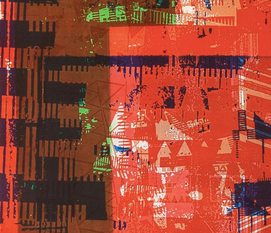 Still Working, dalla Suite FLW/ Highbury Portfolio - Stampa astratta del 20° C. - Abstract Print Arancia di Gordon House