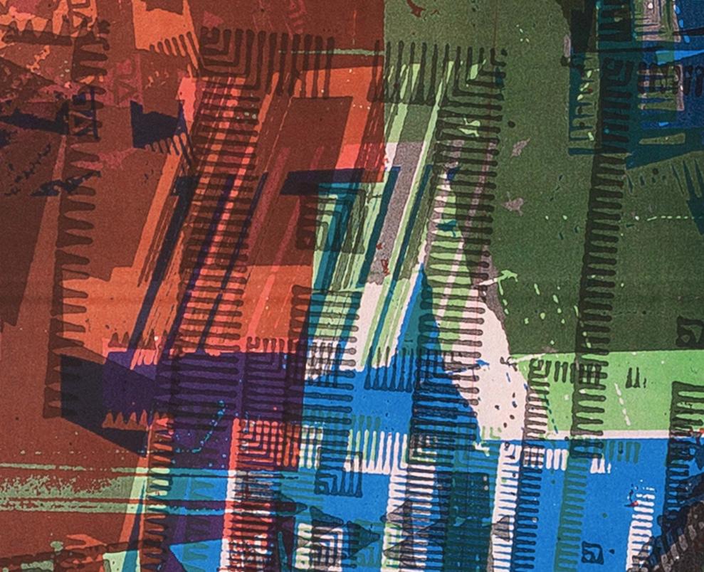 The Project, from the FLW/ Highbury Portfolio Suite - 20th C Red Abstract Print (Le projet, de la suite FLW/ Highbury Portfolio - Gravure abstraite rouge du 20e siècle) en vente 6