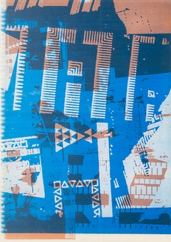 Gordon House - Working, from the FLW/ Highbury Portfolio Suite - 20th Century Abstract Print Working, from the FLW/ Highbury Portfolio Suite - 20th Century Abstract Print