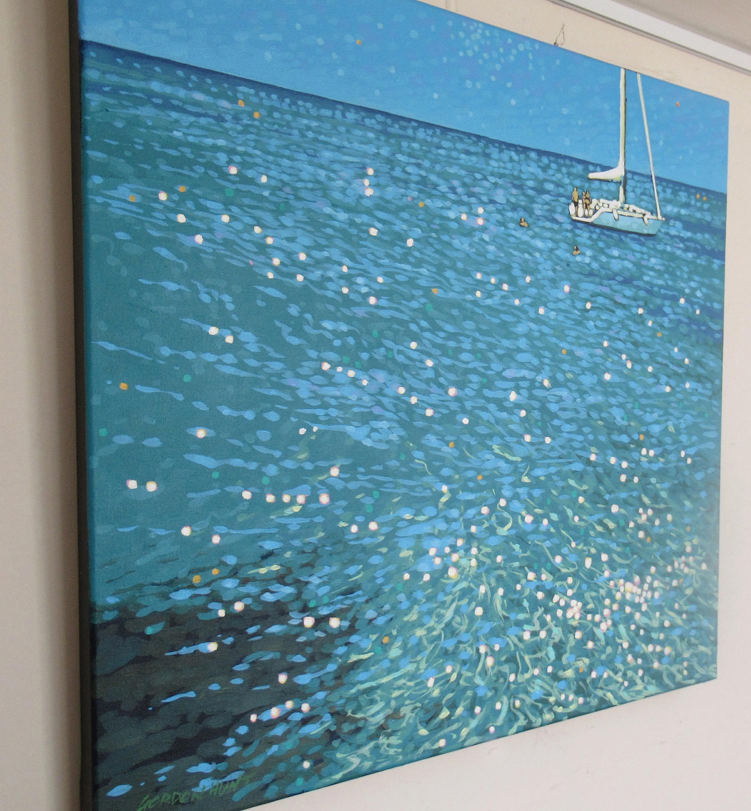 Summer sunshine sailing, Gordon Hunt, Original painting, Acrylic on Canvas, 2022 - Contemporary Painting by Gordon Hunt 