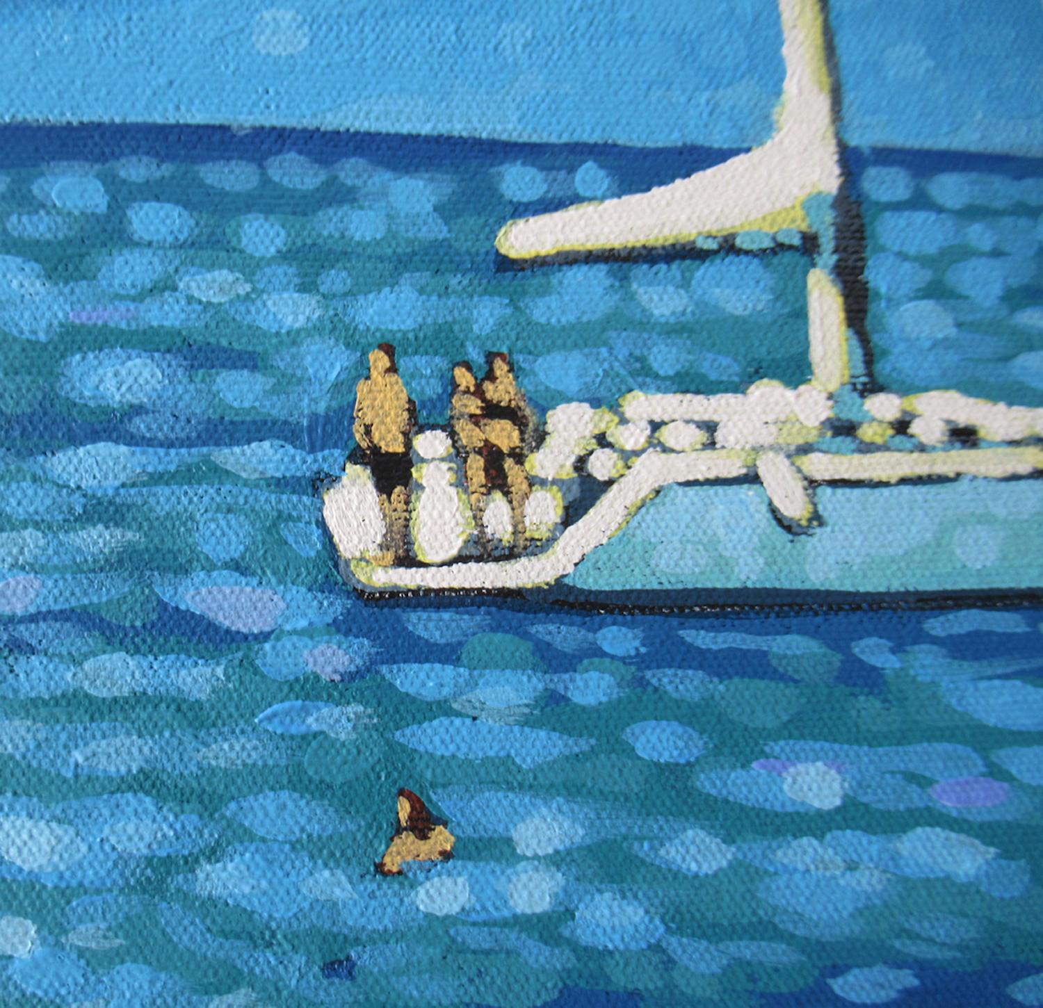 Summer sunshine sailing, Gordon Hunt, Original painting, Acrylic on Canvas, 2022 1