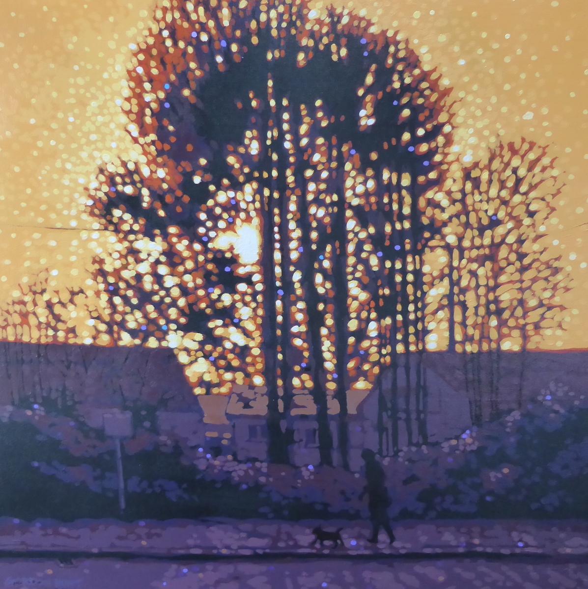 Gordon Hunt  Abstract Painting – Winter Afternoon Sun von Gordon Hunt, zeitgenössisches Gemälde, Originalkunst 