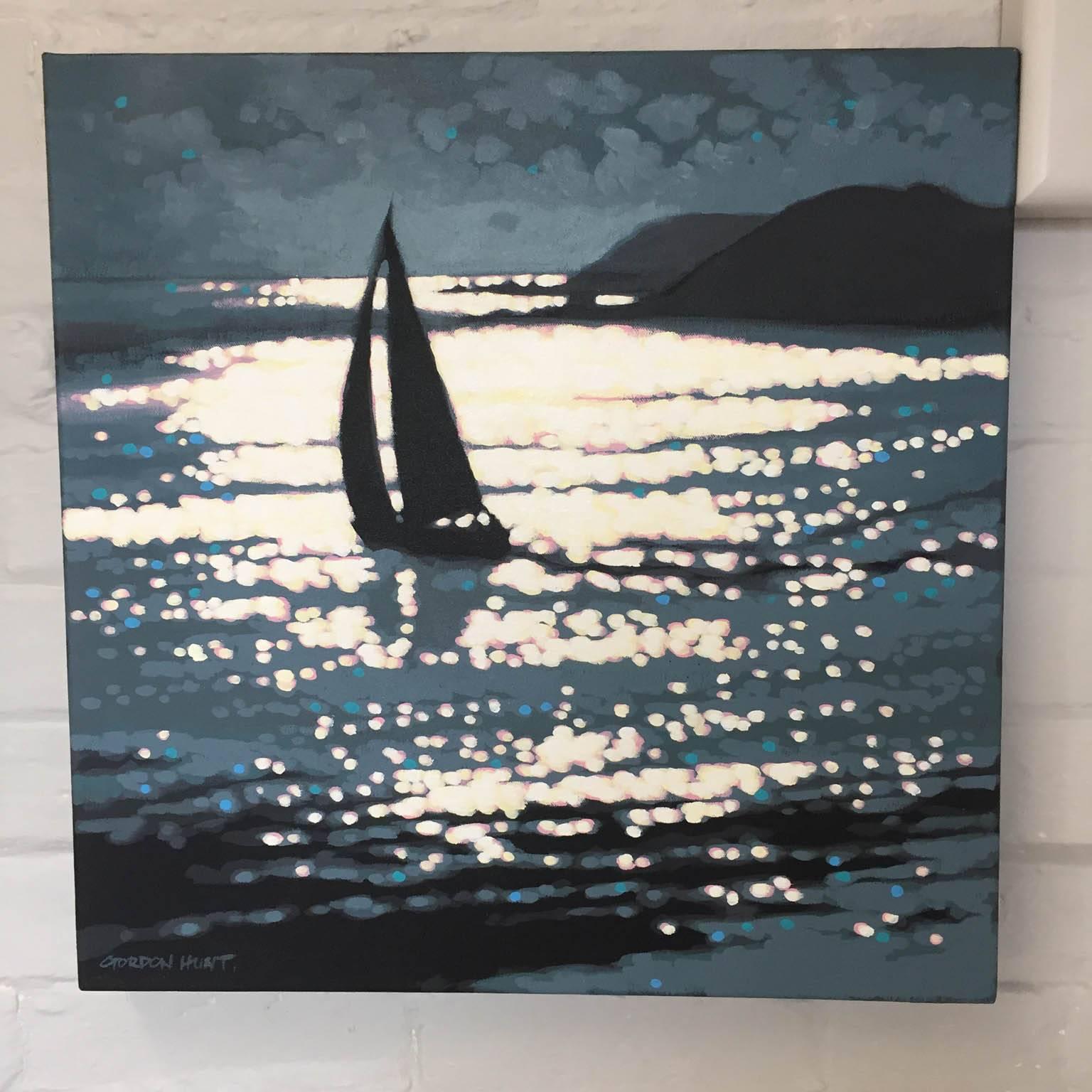 Across the Estuary, Gordon Hunt, Original Art, Boat Art, Impressionist Seascape 2