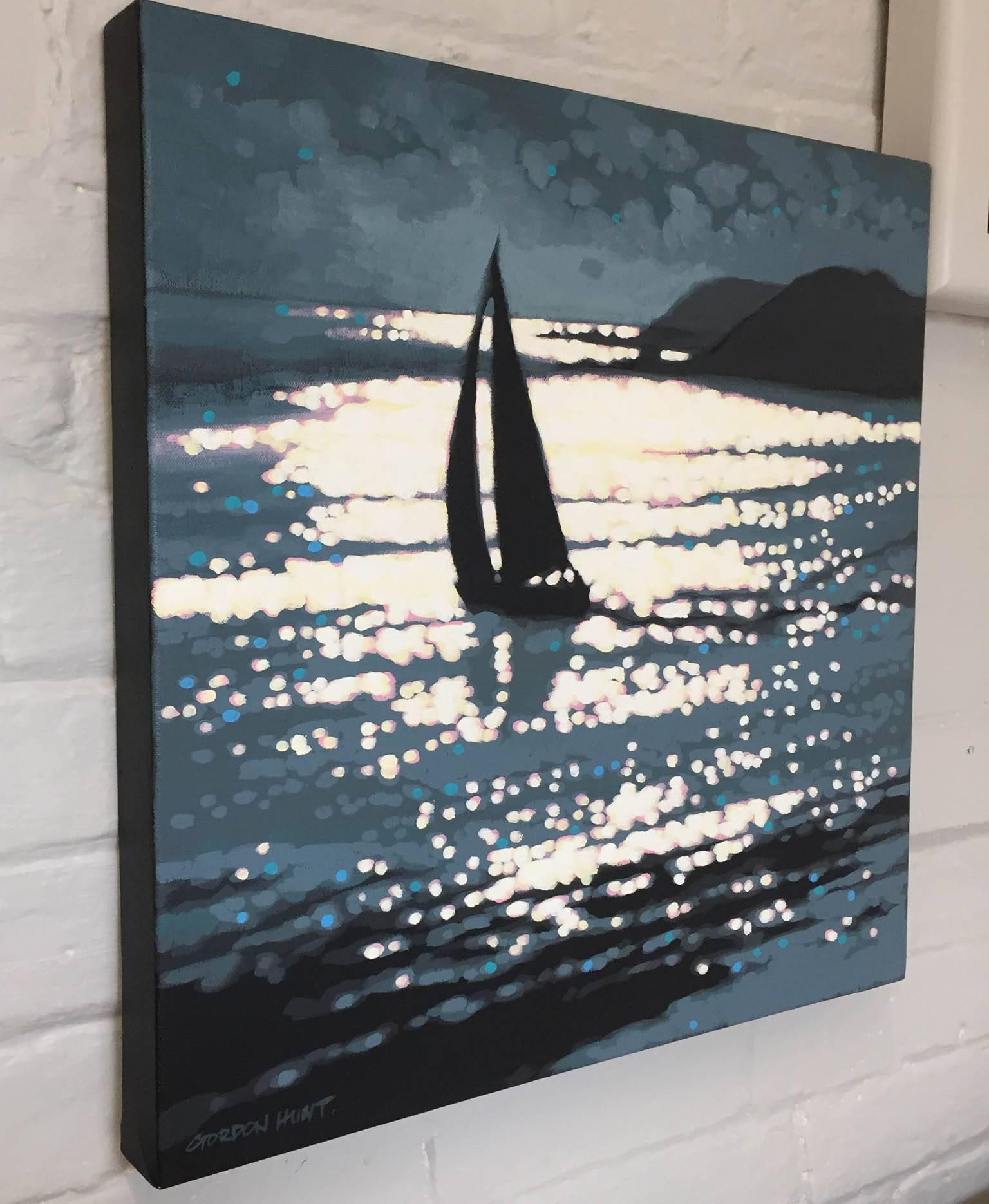 Across the Estuary, Gordon Hunt, Original Art, Boat Art, Impressionist Seascape 3