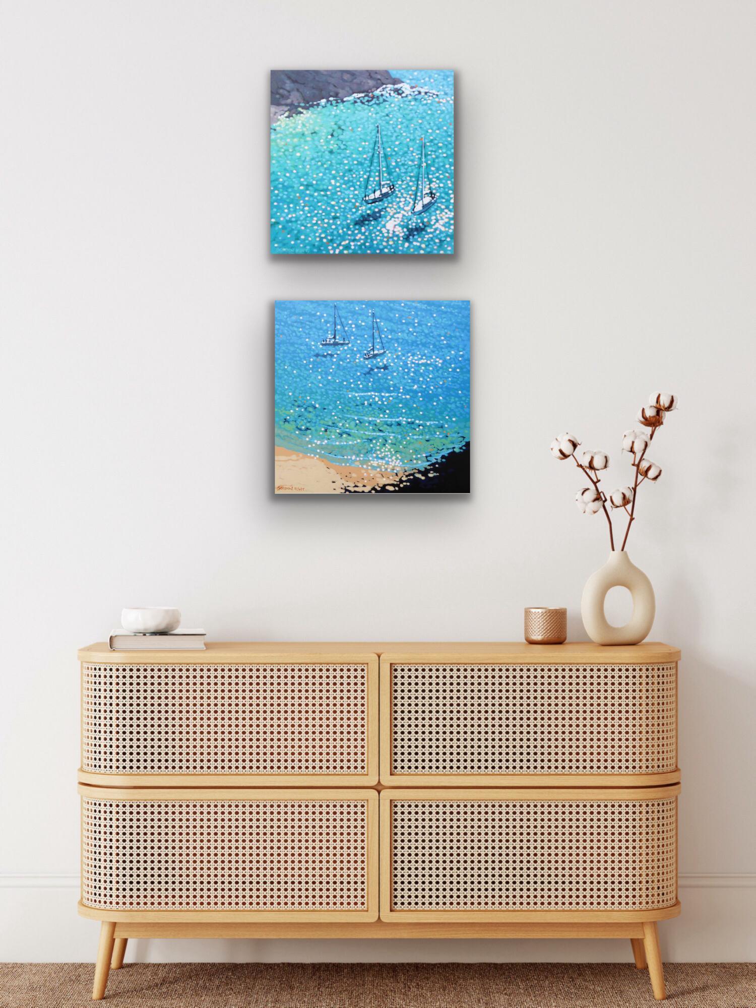 Anchored Up and Turquoise bay– small By Gordon Hunt [2019] Seascape - Landscape 