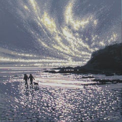 As the sun breaks through – Winter beach walk, Talland Bay, Cornwall, Seascape