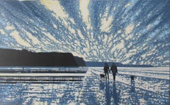 Bright and Breezy Beach Walk, peintures contemporaines de paysages côtiers, bord de mer