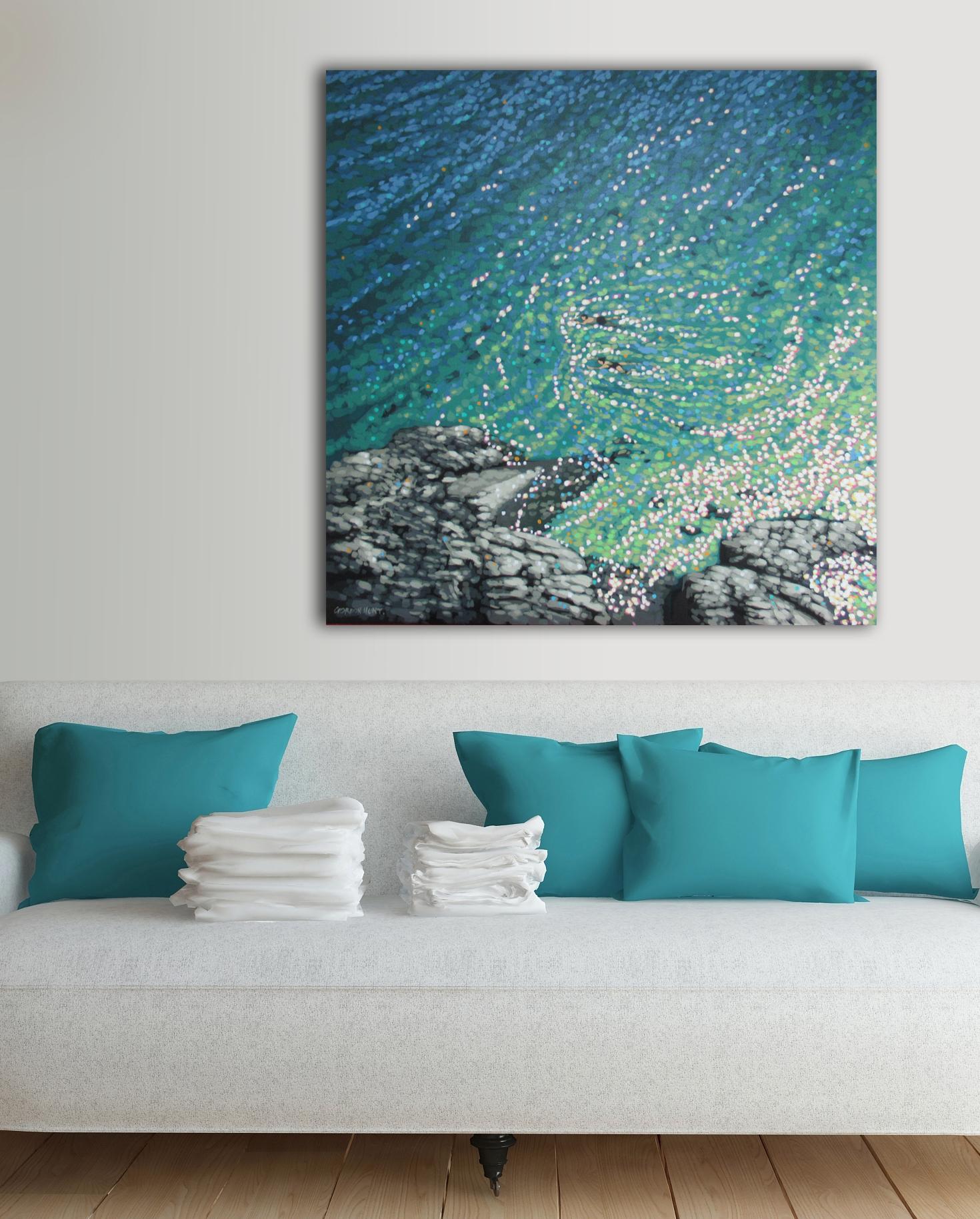 Cornwall Cove - Abstract Painting Blu di Gordon Hunt