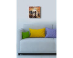 Family Beach Walk – Cornwall with Acrylic, Painting by Gordon Hunt