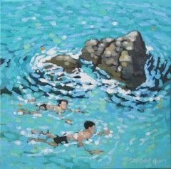 Gordon Hunt, A Swim Around The Rocks, Affordable Art, Art for Gifts