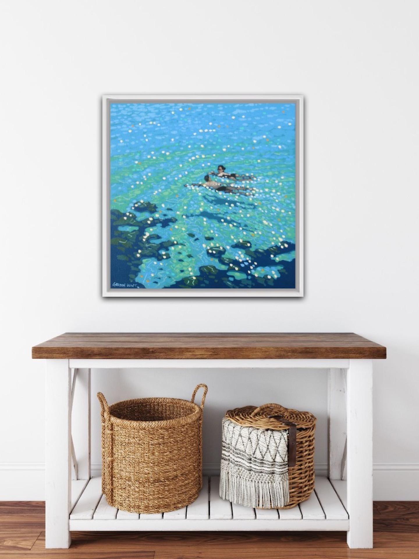 Gordon Hunt, Chit Chat Swim, Original Seascape Painting, Contemporary Art For Sale 1