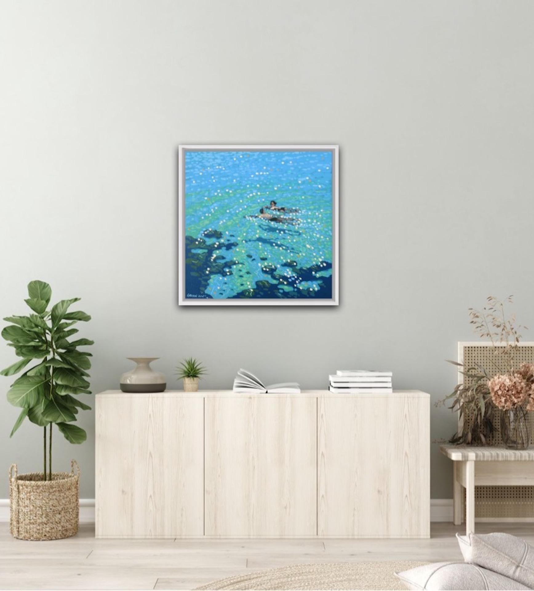 Gordon Hunt, Chit Chat Swim, Original Seascape Painting, Contemporary Art For Sale 2