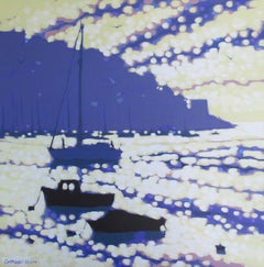 Gordon Hunt. Into the Harbour, Affordable Impressionist Paintin, Bright Boat Art