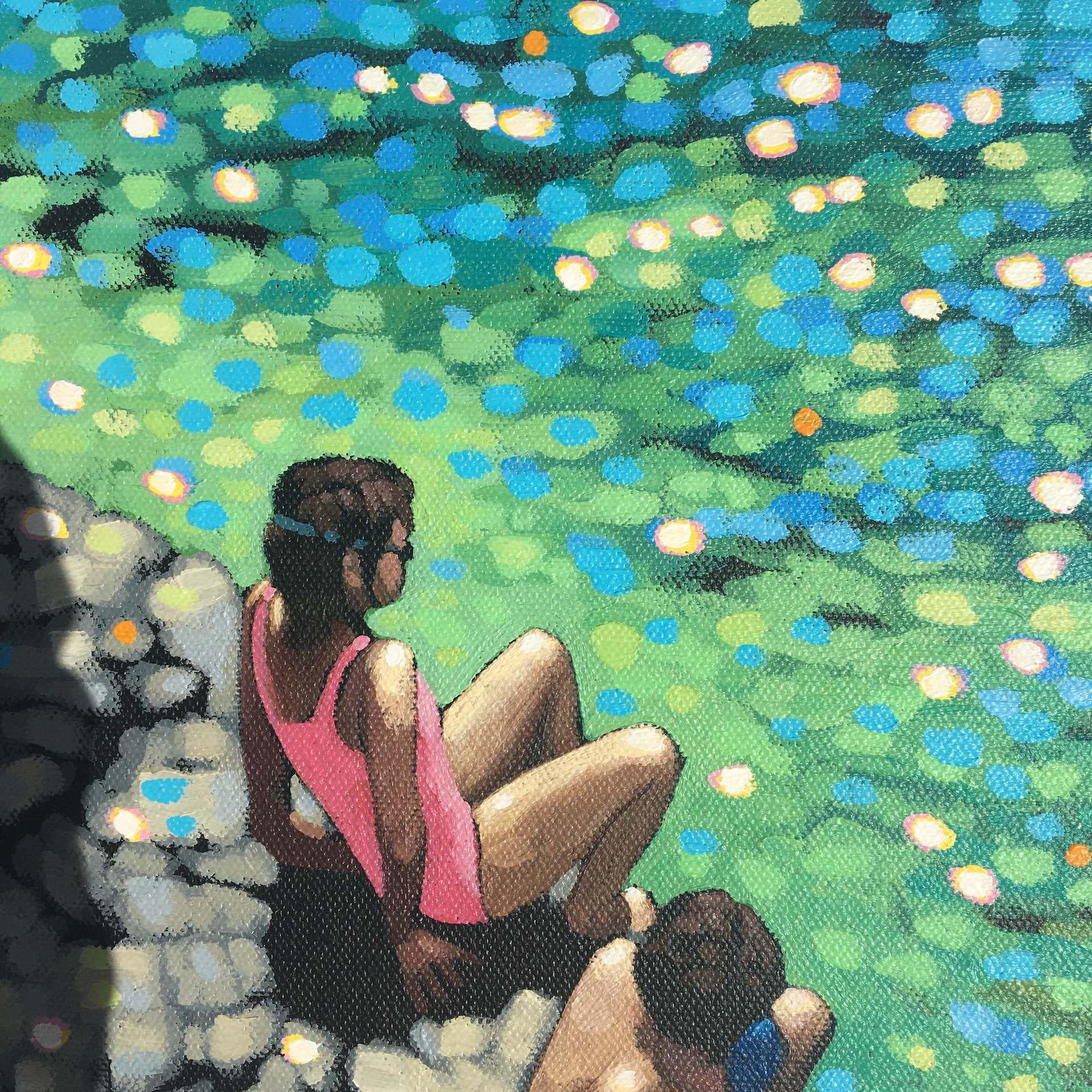 Gordon Hunt, Just Swim V, Quadro impressionista originale, opera d'arte a prezzi accessibili in vendita 4