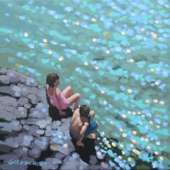 Gordon Hunt, Lets Jump in, Original Coastal Painting, Affordable Art