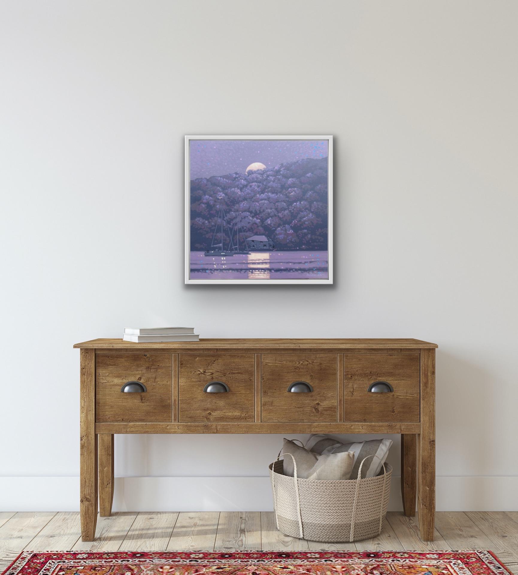 Gordon Hunt, Moonshine - Fowey, Cornwall, Seascape Art, Cornwall Art For Sale 2
