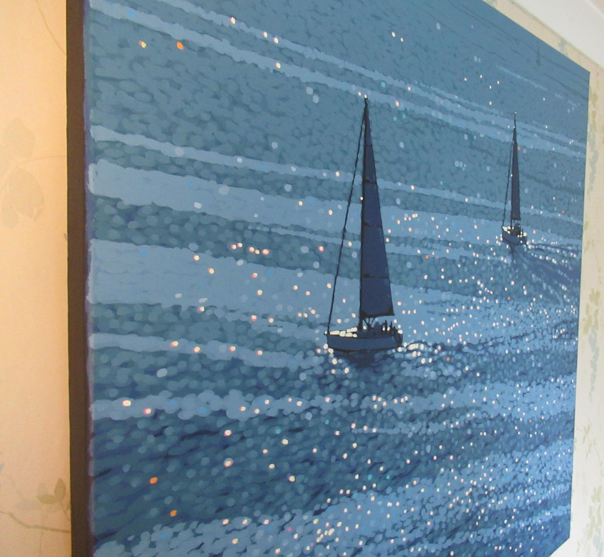 Gordon Hunt , Out into the Blue, Cornwall Art, Seascape Art, Affordable Art For Sale 4