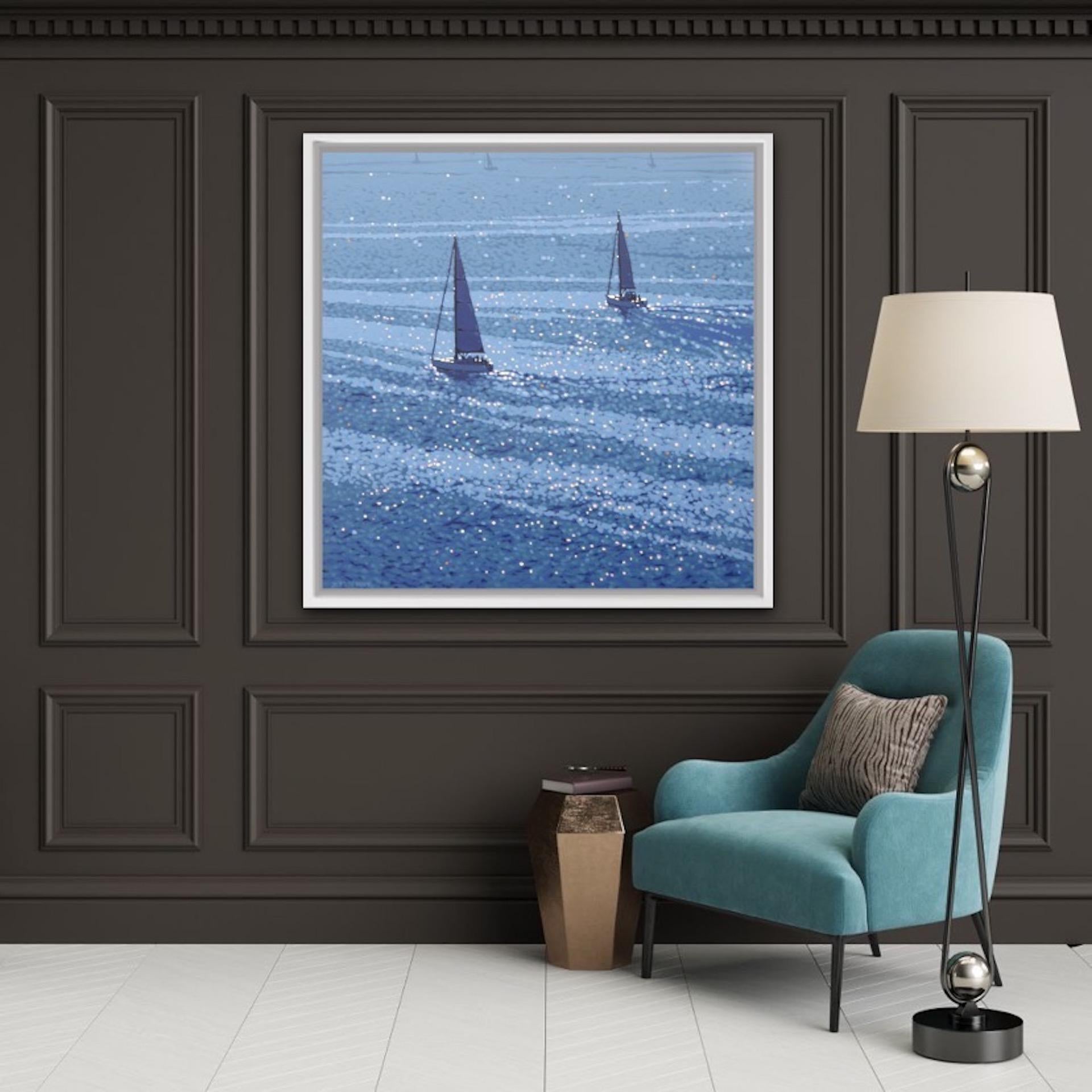 Gordon Hunt , Out into the Blue, Cornwall Art, Seascape Art, Affordable Art For Sale 5