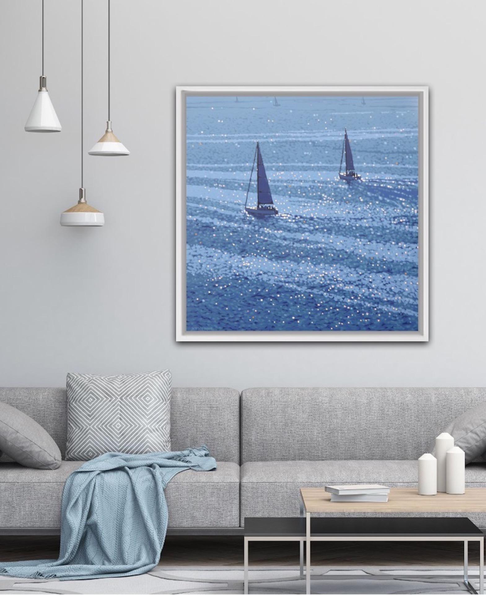 Gordon Hunt , Out into the Blue, Cornwall Art, Seascape Art, Affordable Art For Sale 6