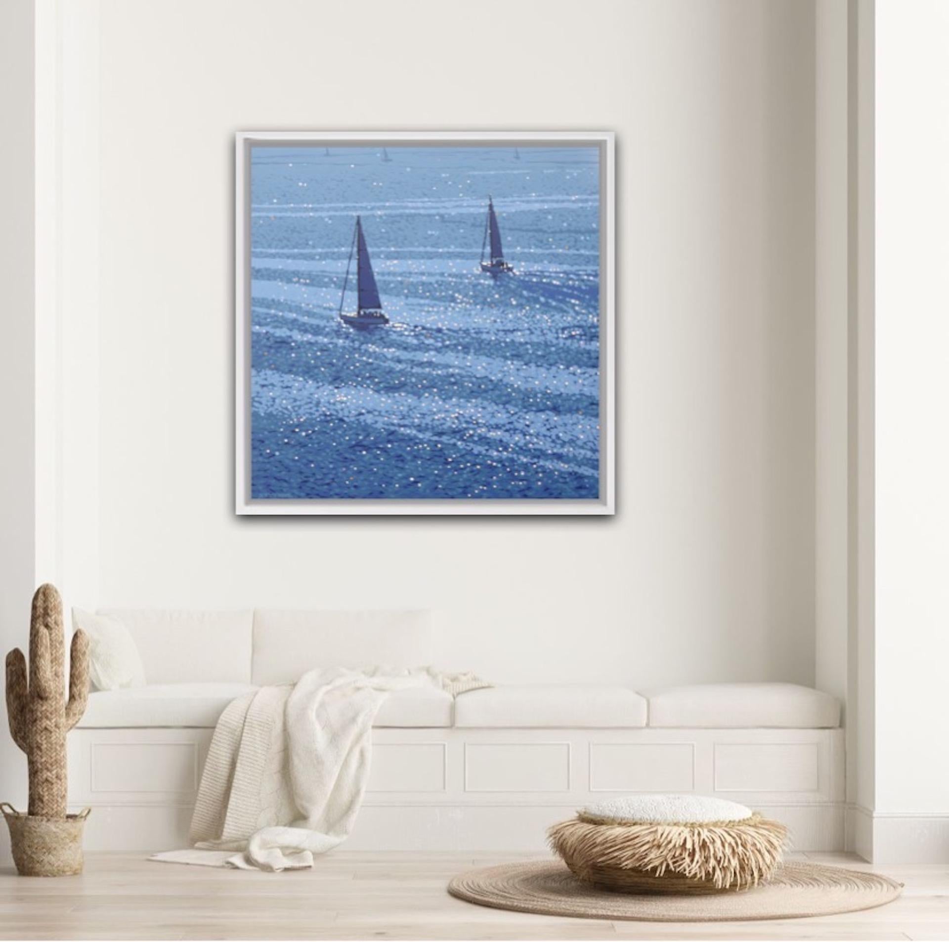 Gordon Hunt , Out into the Blue, Cornwall Art, Seascape Art, Affordable Art For Sale 7