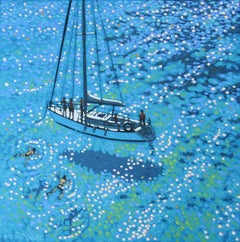 Gordon Hunt, Sailing swim, Seascape Art, Original Seascape Painting, Cornish Art