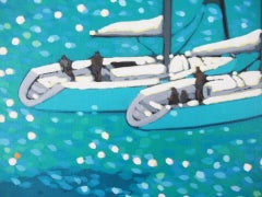 Gordon Hunt, Turquoise Cove Rendezvous, Contemporary Cornish Seascape Art