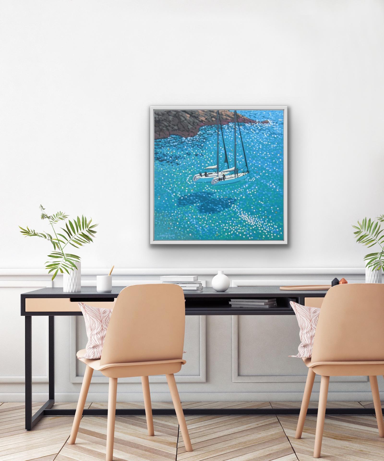 Gordon Hunt, Turquoise Cove Rendezvous, Paesaggio marino contemporaneo della Cornovaglia in vendita 4
