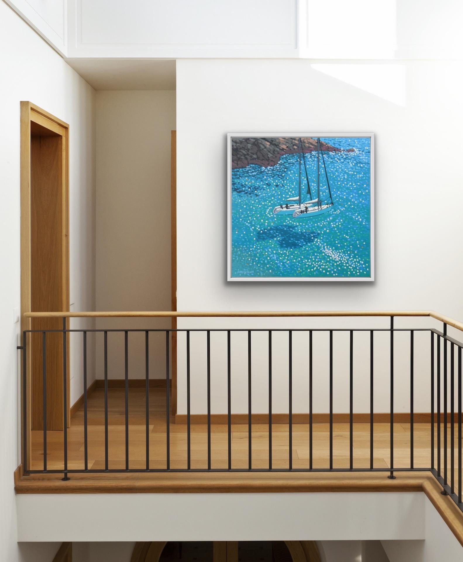 Gordon Hunt, Turquoise Cove Rendezvous, Paesaggio marino contemporaneo della Cornovaglia in vendita 5