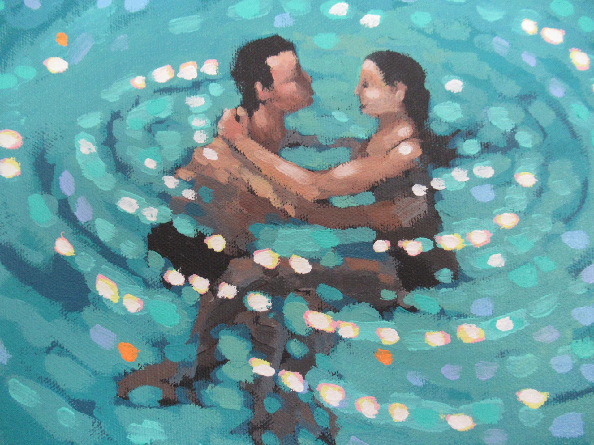 Gordon Hunt, Turquoise swirl, Contemporary Art, Seascape Art, Affordable Art 1