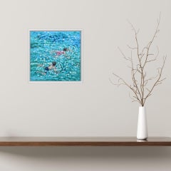 Just Swim, Gordon Hunt, Original Abstract Painting, Seascape Artwork, Affordable