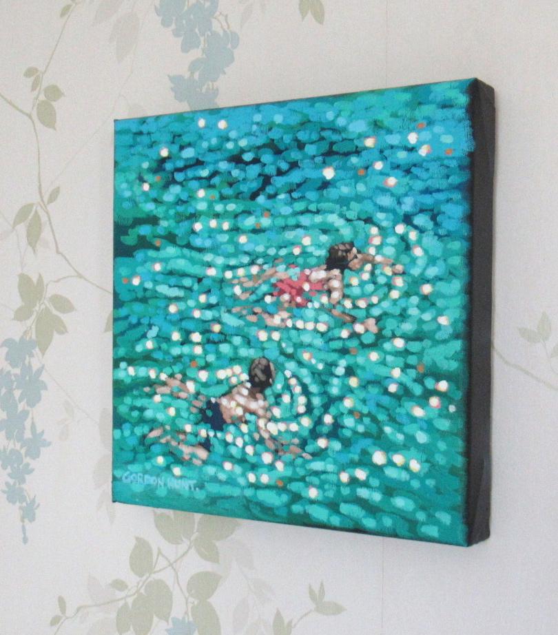 Just Swim, Gordon Hunt, Original Abstract Painting, Seascape Artwork, Affordable For Sale 1