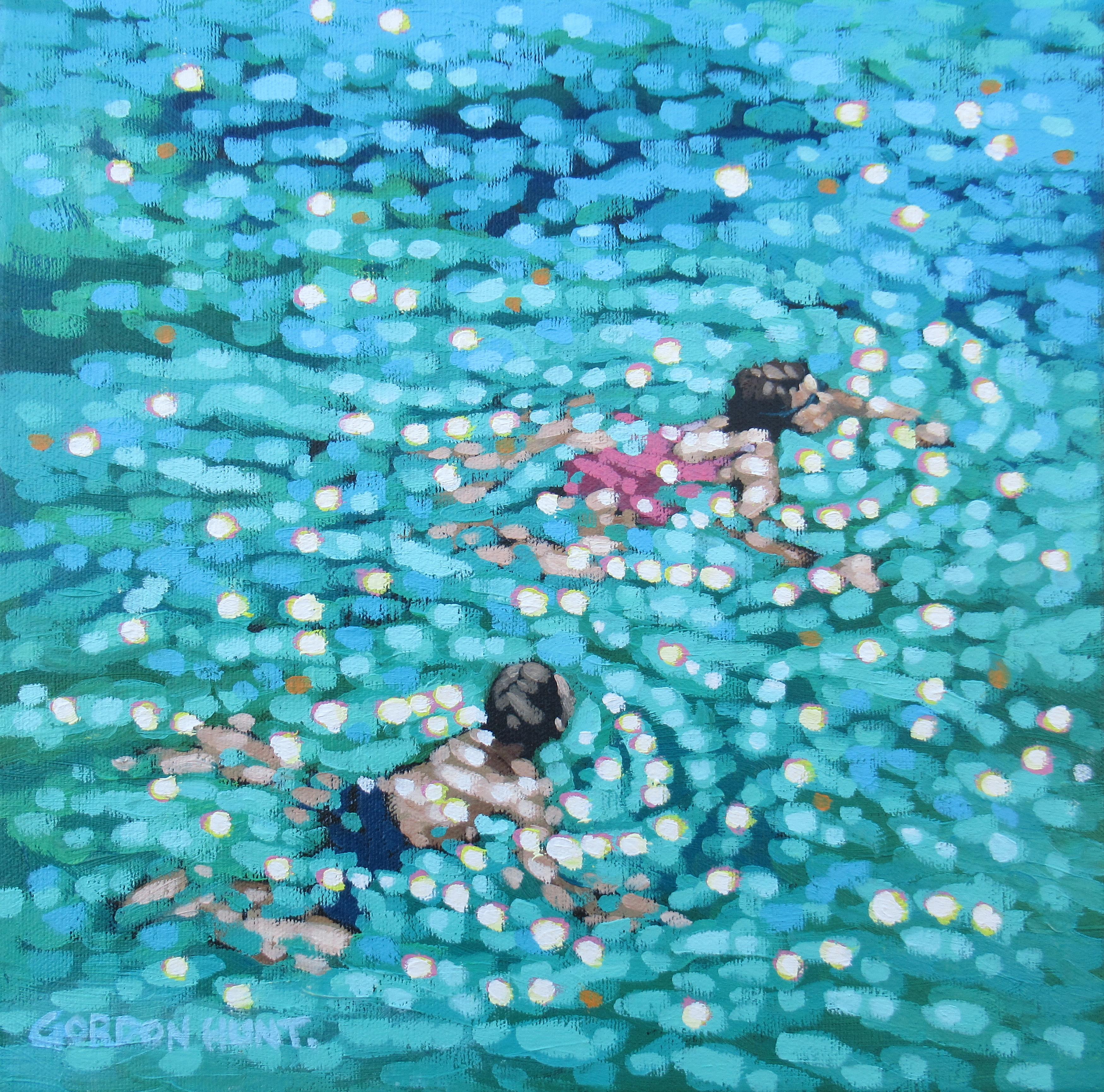 Just Swim, Gordon Hunt, Original Abstract Painting, Seascape Artwork, Affordable