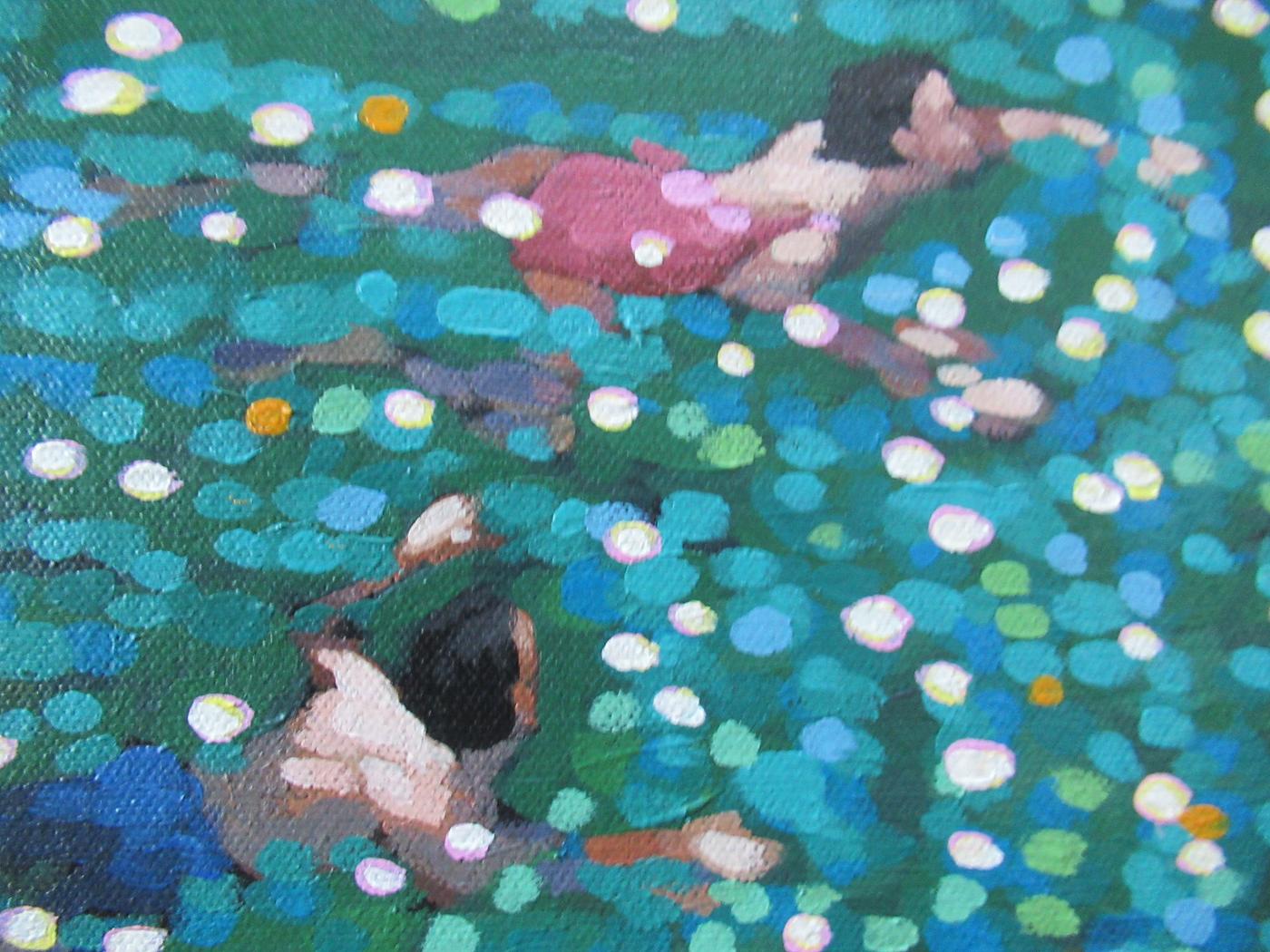 Lets go & just swim study - Diptych - Contemporary Painting by Gordon Hunt