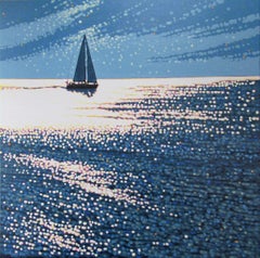 Sail Away, Impressionist Style Seascape Painting, Sailing Art, Summer Sports Art