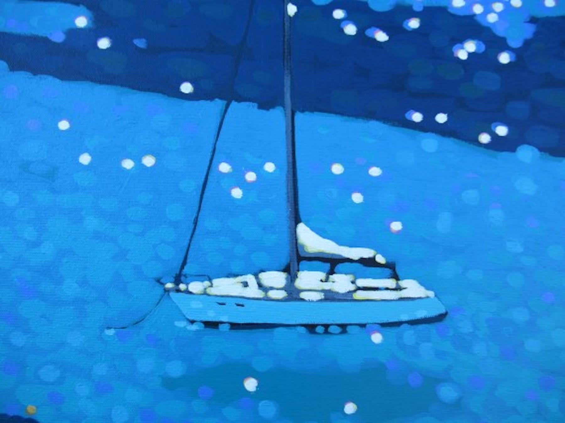 Sailing Break, Original seascape painting, still-life  - Contemporary Painting by Gordon Hunt