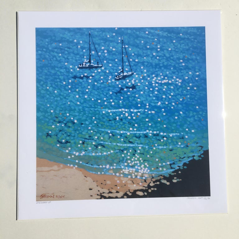 Gordon Hunt, Anchored Up, Seascape Print, Contemporary Impressionist Art For Sale 1