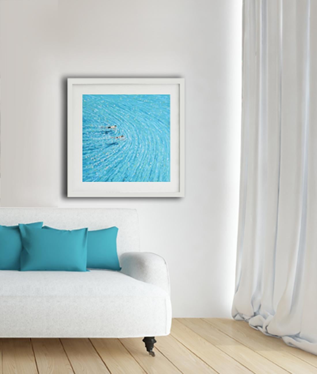 Gordon Hunt, Into the Blue, Stampa a tiratura limitata, Arte del nuoto, Arte del paesaggio marino in vendita 1