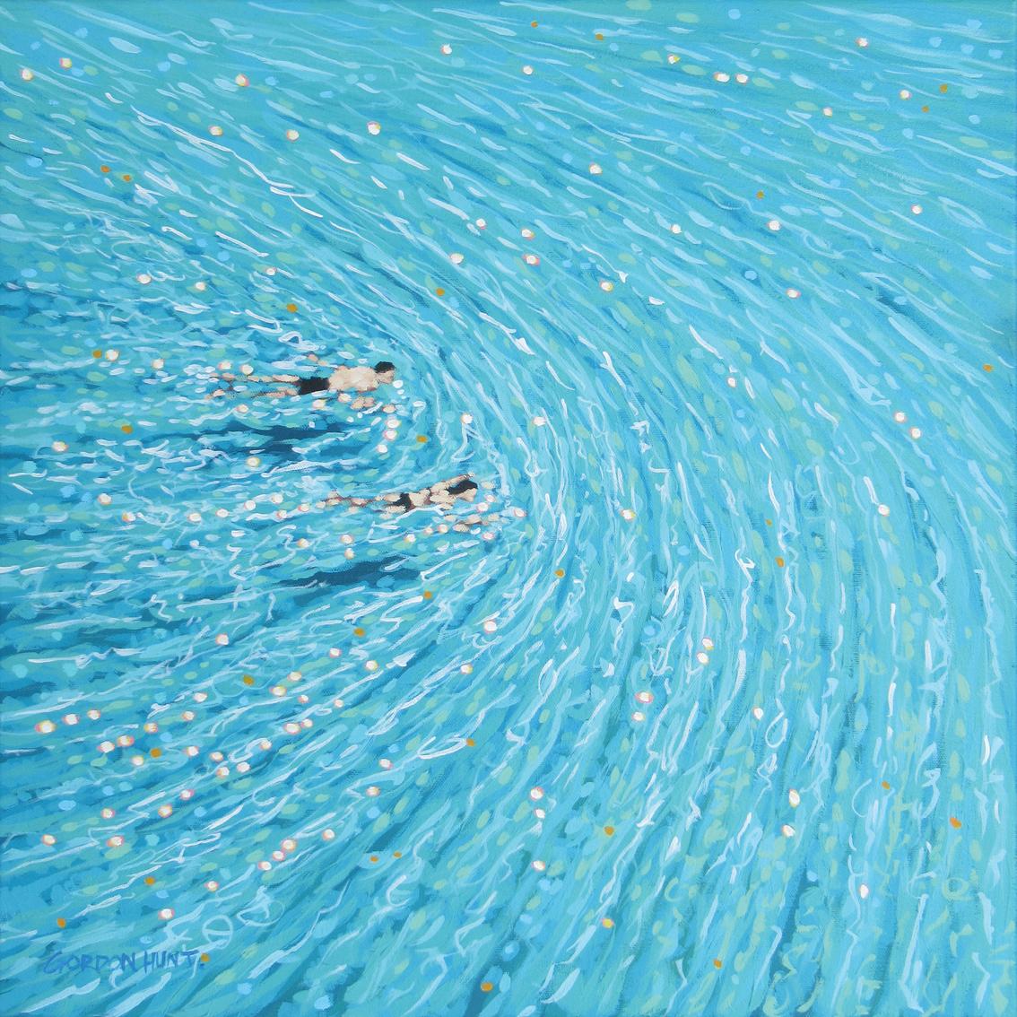 Gordon Hunt, Into the Blue, Limited edition print, Swim Art, Seascape Art