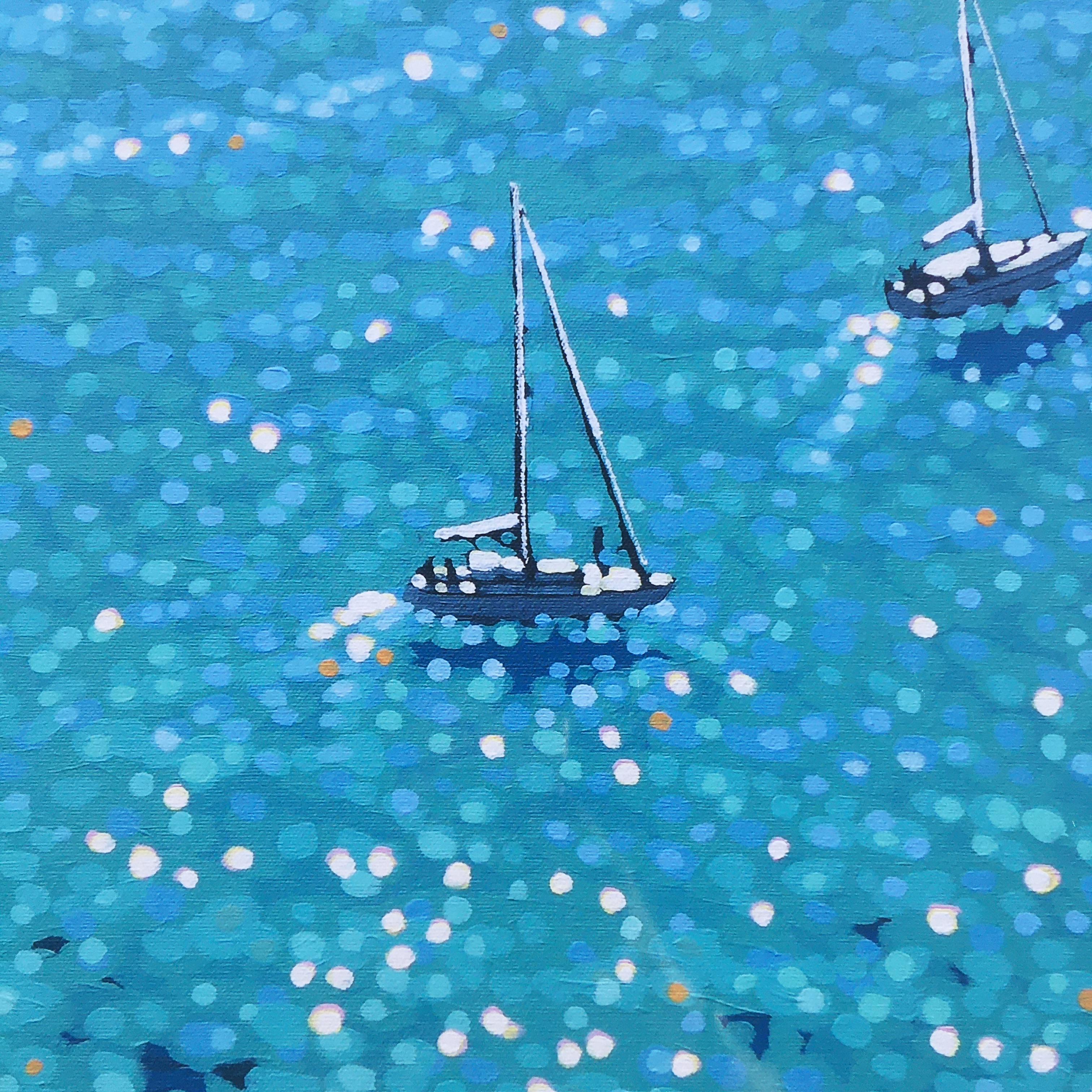 Gordon Hunt, Lantic Lunch, Limited Edition Seascape Print, Bright Art, Blue Art 3