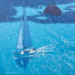 Gordon Hunt, Sail on by Cornwall Coast (Village sur la côte de la Cornouailles), Art du paysage marin, Art de la voile, Art en ligne