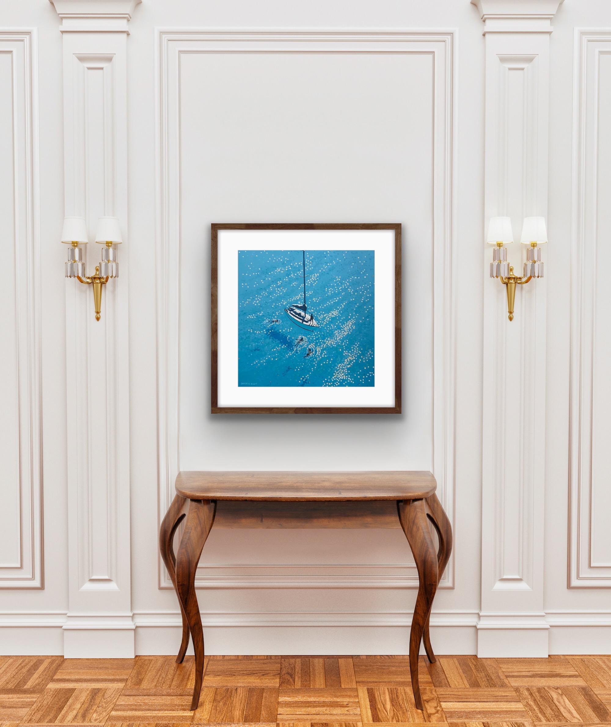 Gordon Hunt, Swim Stop, Sailing Art, Cornwall Art, Impressionist Style Art 1