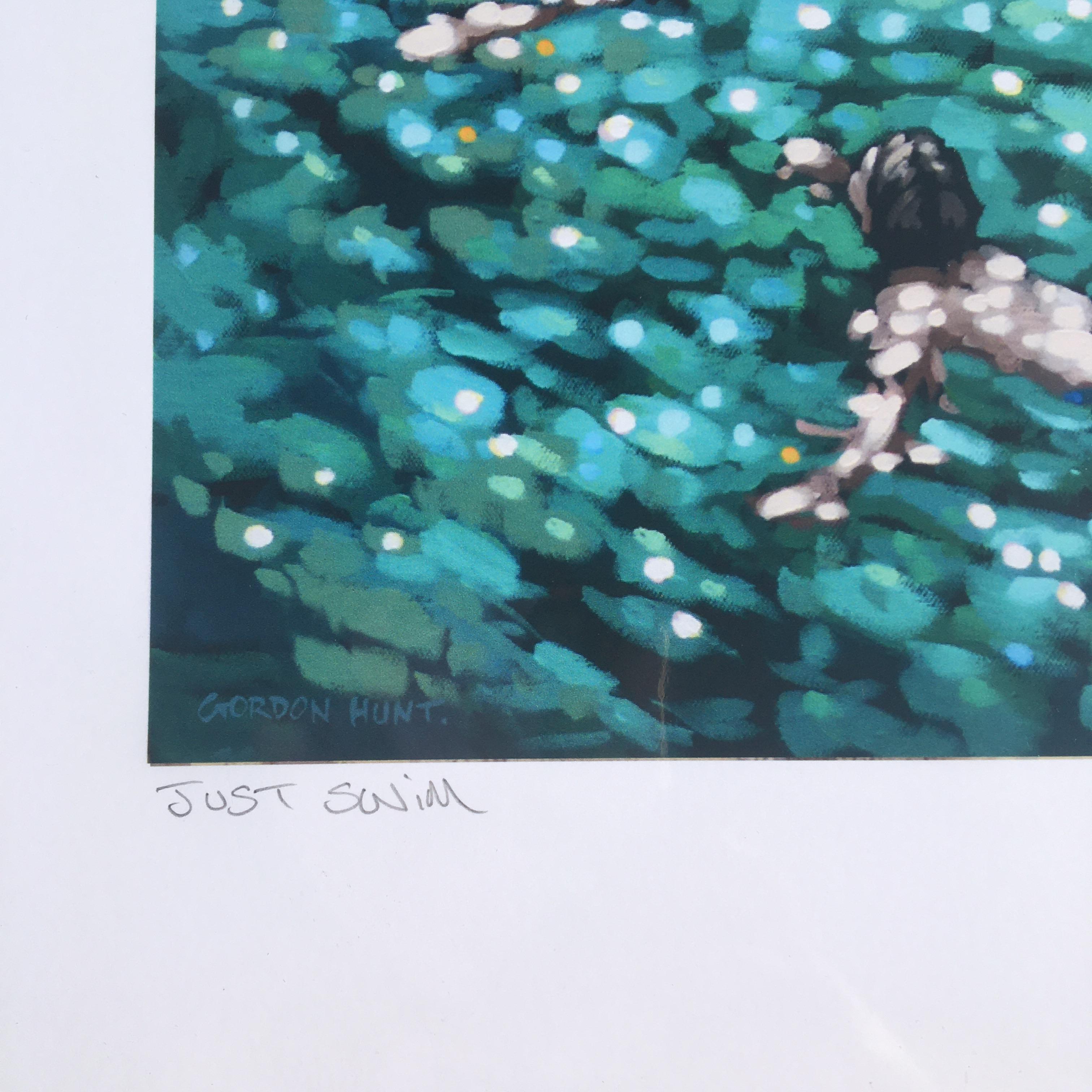 Just Swim, Gordon Hunt, Limited Edition Print, Blue Art, Swimming Art, Seascape 3