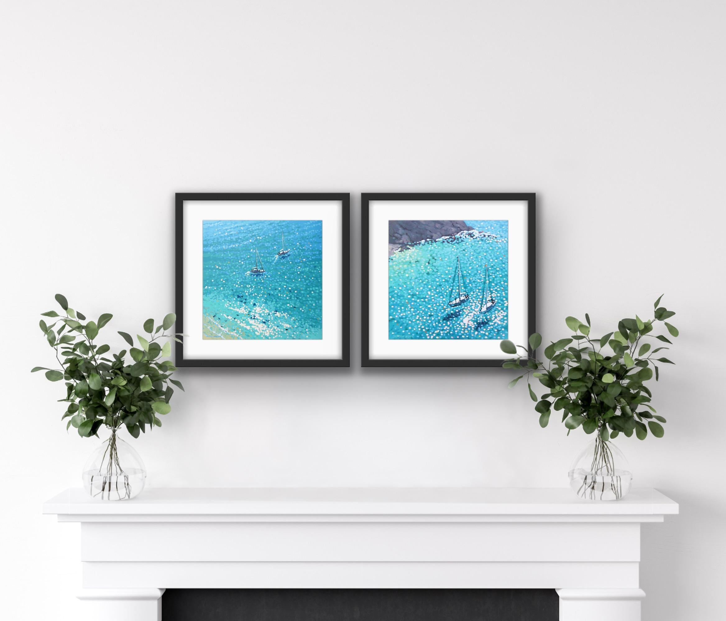 Turquoise Bay and Lantic Lunch (small) Diptych - Impressionist Print by Gordon Hunt