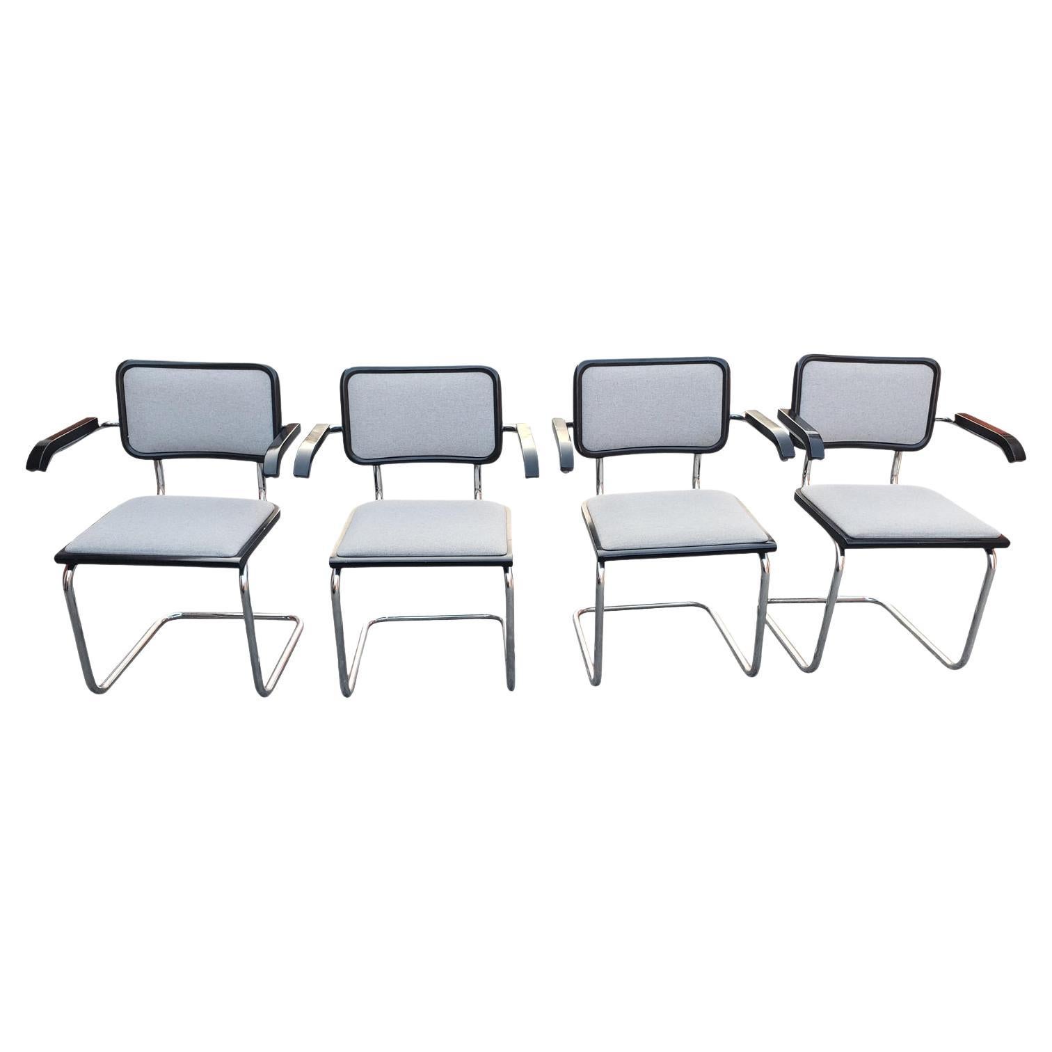 Gordon International Marcel Breuer B64 Cantilever Upholstered Chairs, Set of 4